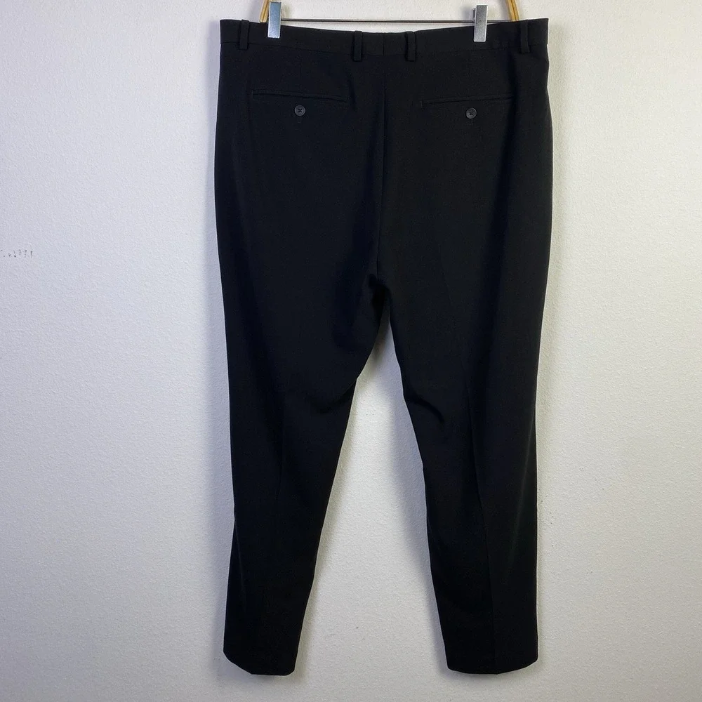 Calvin Klein Pants Men Black 36x30 Flat Front Straight Lightweight Slacks